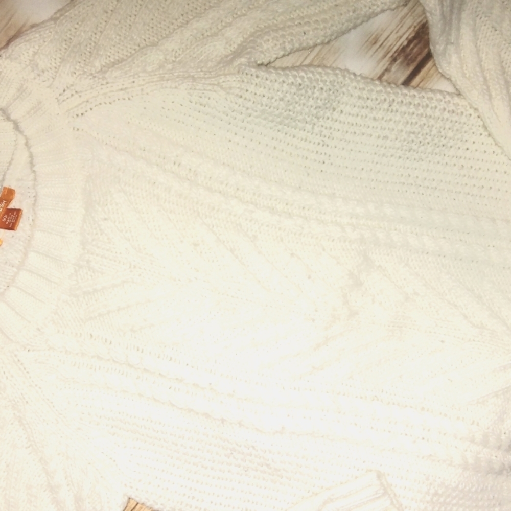 Joe fresh white cable knit sweater SP womens